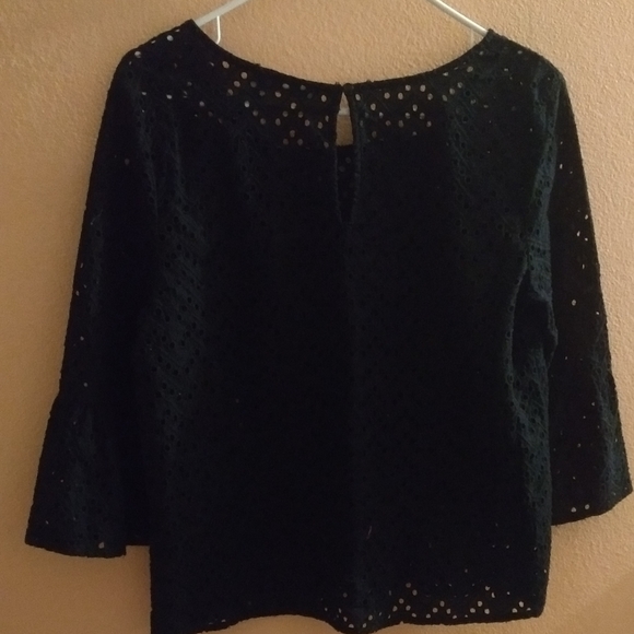 Halogen Black eyelet blouse - Picture 2 of 6